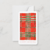 SIGNET TARTAN SCOTT ROUGE - Carte 3,5x2 + texte (Dos)