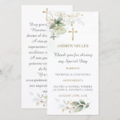 Signets Carte de Prière de Baptême (Devant / Derrière)