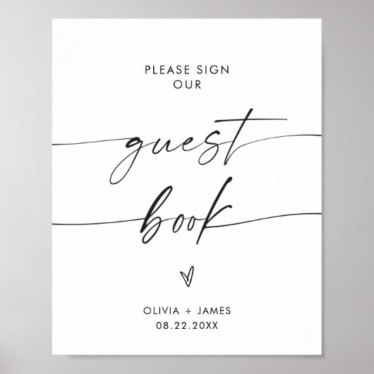 Signez Notre Guestbook Signe, Mariage Livre d'or S (Devant)