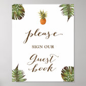 Signez notre livre d'or | Ananas à feuilles tropic (Devant)