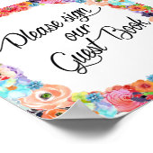 Signez notre livre d'or impression florale (Coin)