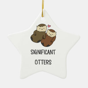 SIGNIFICANTE OTTERS-koppels shirten, accessoires Keramisch Ornament