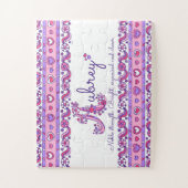 Signification du nom Aubrey rose violet puzzle (Vertical)