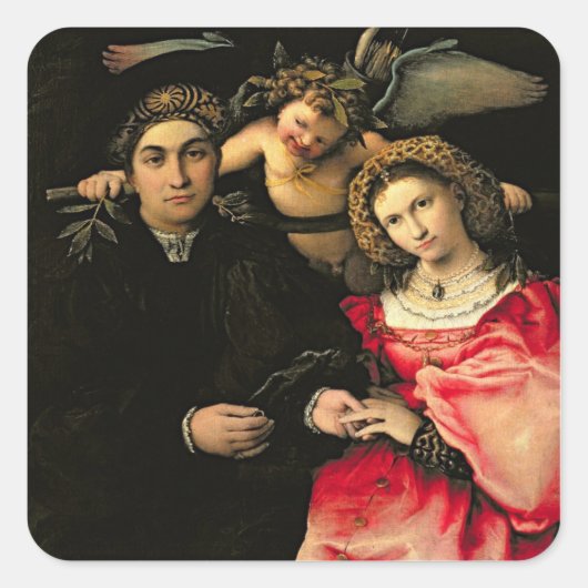 Signor Marsilio Cassotti en zijn vrouw, Faustina Vierkante Sticker (Voorkant)