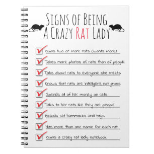 Signs of Being a Crazy Rat Lady Notitieboek