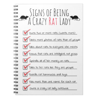 Signs of Being a Crazy Rat Lady Notitieboek
