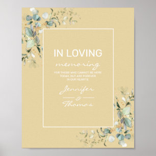 Signs Wedding Green Leaves, Elegant Minimalism Poster