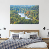 Sigulda Autumn in de rivier de Picturesque Gauja Canvas Afdruk (Insitu (Slaapkamer))