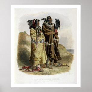 Sih-Chida en Mahchsi-Karehde, Mandan Indians, pla Poster
