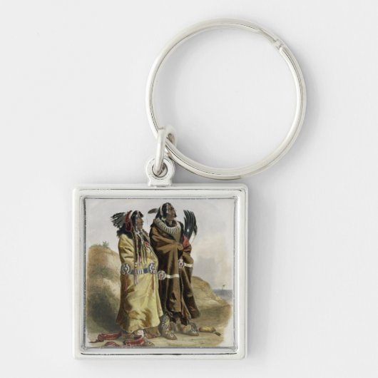 Sih-Chida en Mahchsi-Karehde, Mandan Indians, pla Sleutelhanger (Voorkant)