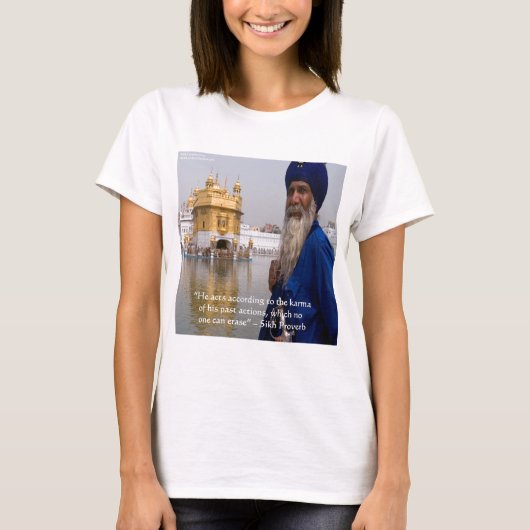 Sikh Acties/Karma Spreekwoord T-shirt (Voorkant)