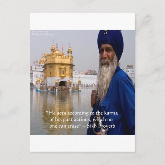 Sikh Actions/Karma Proverb Briefkaart (Voorkant)