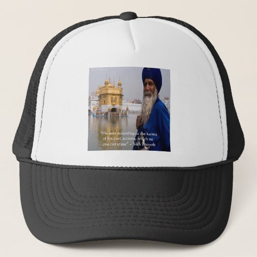 Sikh Actions/Karma Proverb Trucker Pet (Voorkant)