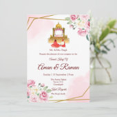 Sikh bruiloft uitnodiging Punjabi bruiloft uitnodi (Staand voorkant)