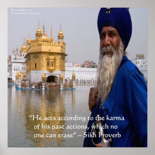 Sikh Karma/Acties Spreuk Poster