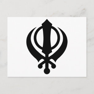Sikh Khanda Black Briefkaart