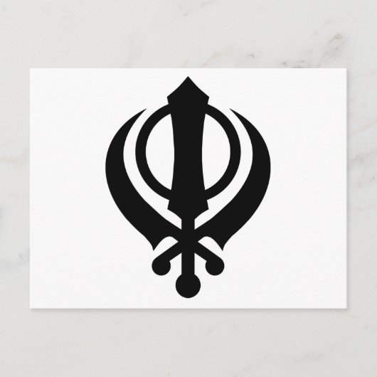 Sikh Khanda Black Briefkaart (Voorkant)