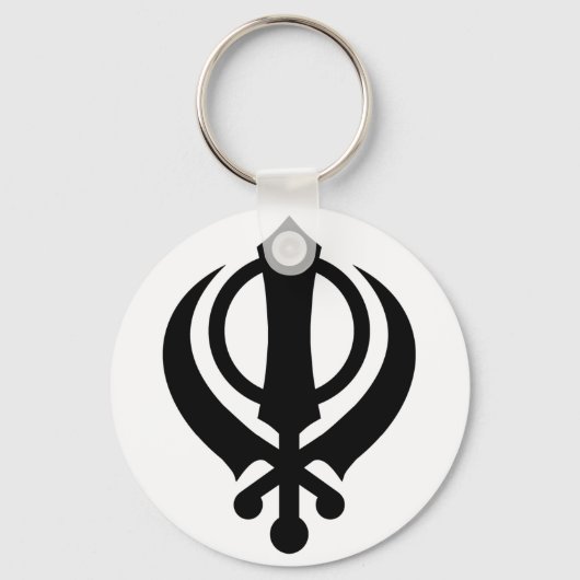 Sikh Khanda Black Sleutelhanger (Voorkant)