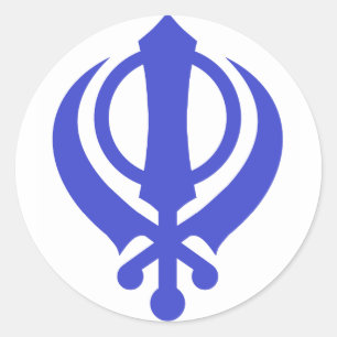 Sikh Khanda Blue Ronde Sticker