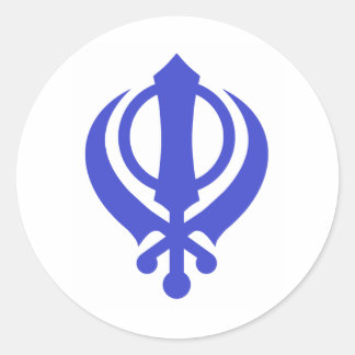 Sikh Khanda Blue Ronde Sticker