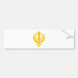 Sikh Khanda Gold Bumpersticker