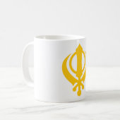 Sikh Khanda Gold Koffiemok (Voorkant links)