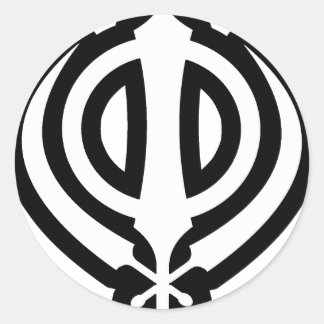 Sikh Khanda Khalsa Sikhism Punjabi Design Ronde Sticker
