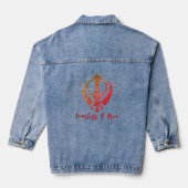 Sikh Khanda "Onbevreesd & Vrij" Denim Jacket (Achterkant)