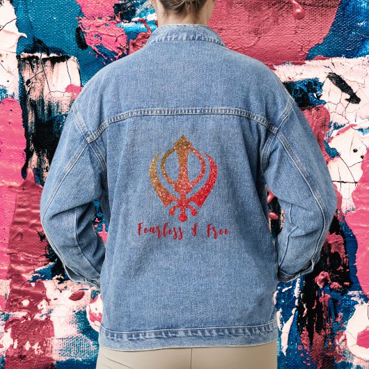 Sikh Khanda "Onbevreesd & Vrij" Denim Jacket