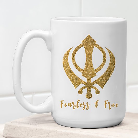 Sikh Khanda "Onbevreesd & Vrij" Koffiemok