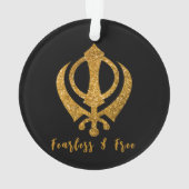 Sikh Khanda "Onbevreesd & Vrij" Ornament (achterkant)