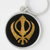 Sikh Khanda "Onbevreesd & Vrij" Sleutelhanger (Voorkant)