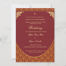 Sikh Panjabi wedding Invitation