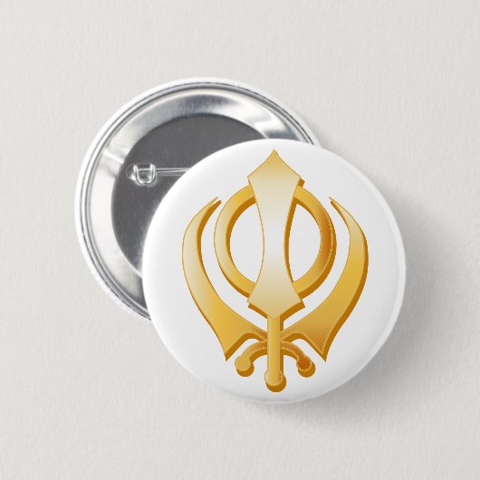 Sikh-symbool Ronde Button 5,7 Cm (Voorkant /achterkant)