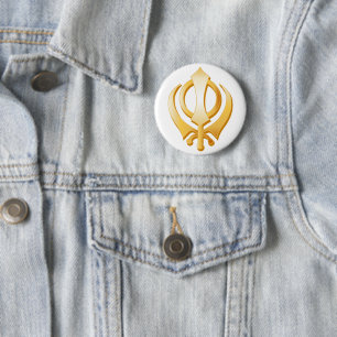 Sikh-symbool Ronde Button 5,7 Cm