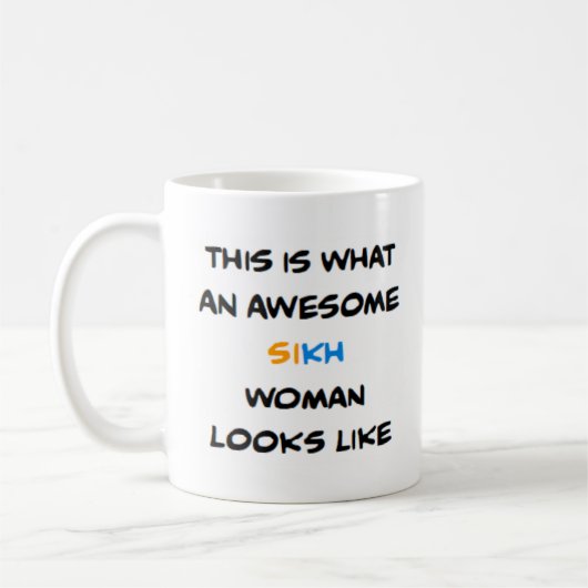 sikh woman, awesome coffee mug (Gauche)