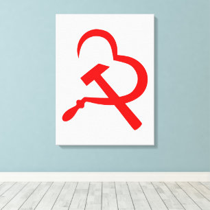 Sikkel En Hamer, Hart, Liefde, Communisme Canvas Afdruk