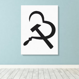 Sikkel En Hamer, Hart, Liefde, Communisme Canvas Afdruk