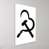 Sikkel en hamer, hart, liefde, communisme folie afdrukken (Laagn)