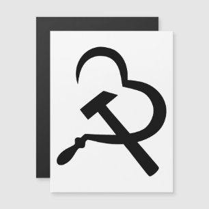 Sikkel En Hamer, Hart, Liefde, Communisme Magnetische Uitnodiging