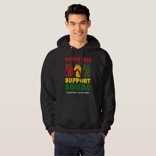 SIKKELCEL SUPPORT SQUAD Aangepaste naam Hoodie (Voorkant volledig)