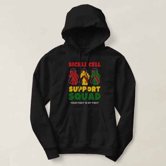 SIKKELCEL SUPPORT SQUAD Aangepaste naam Hoodie (Design voorkant)