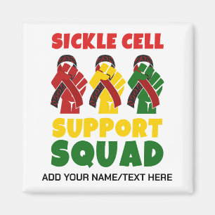 SIKKELCEL SUPPORT SQUAD Aangepaste naam Magneet