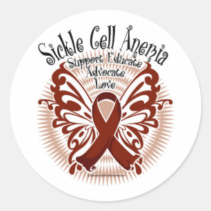 Sikkelcelanemie Butterfly 3 Ronde Sticker