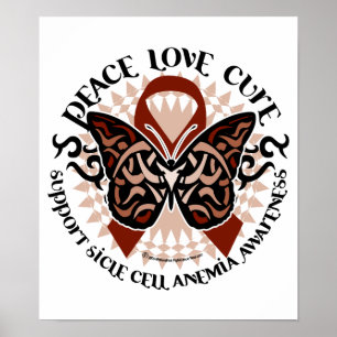 Sikkelcelanemie Butterfly Tribal Poster