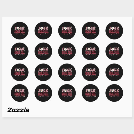 Sikkelcelbewustzijn groovy grappig ronde sticker (Vel)
