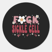 Sikkelcelbewustzijn groovy grappig ronde sticker (Voorkant)