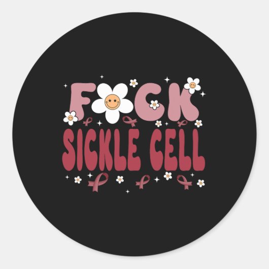 Sikkelcelbewustzijn groovy grappig ronde sticker (Voorkant)