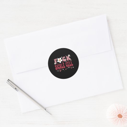 Sikkelcelbewustzijn groovy grappig ronde sticker (Envelop)