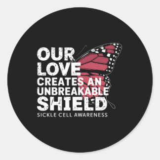 Sikkelcelbewustzijn Maand Onbreekbaar Shield Maar Ronde Sticker